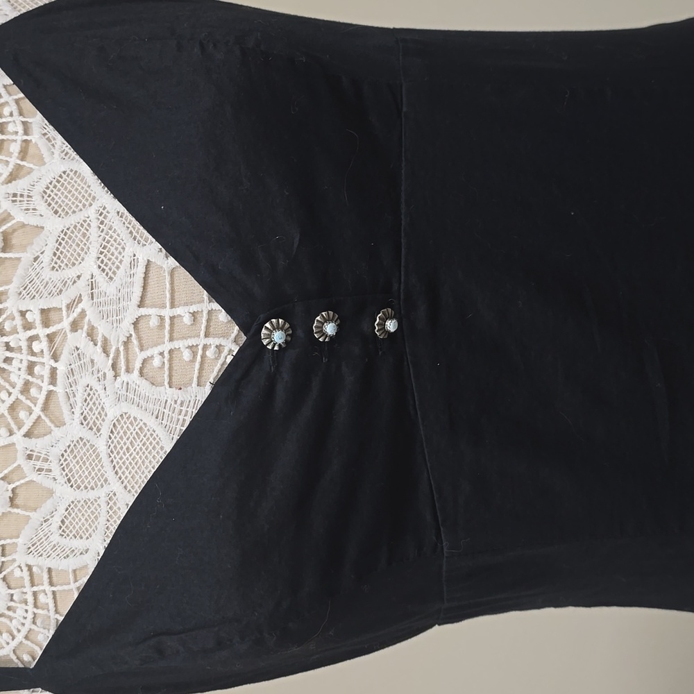 LRL Lauren Ralph Lauren Black Eyelet Hem Cotton Maxi Dress - Picture 3 of 10
